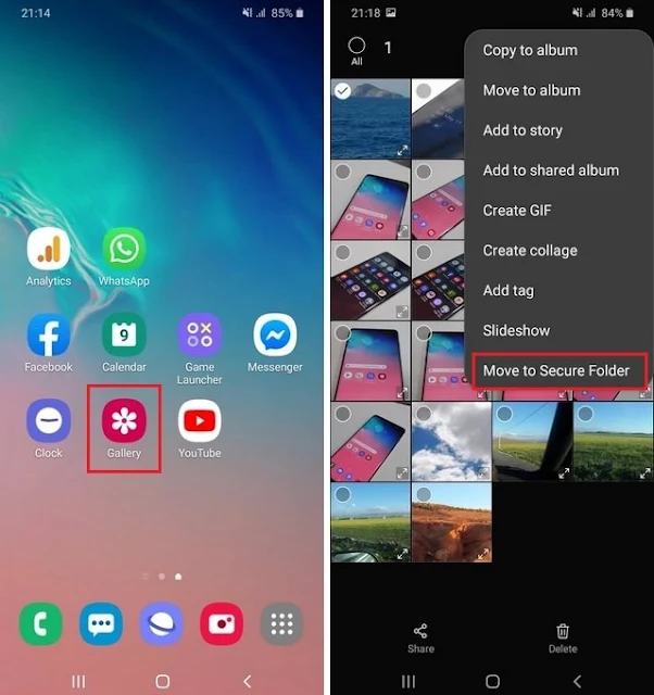 كيفية إخفاء الصور ومقاطع الفيديو على Samsung Galaxy M21