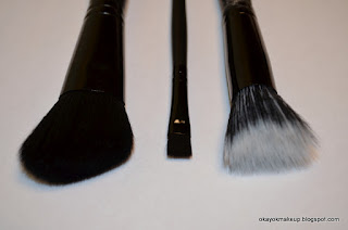 e.l.f. Angled Blush Brush, Flat Eyeliner Brush, and Small Stipple Brush 