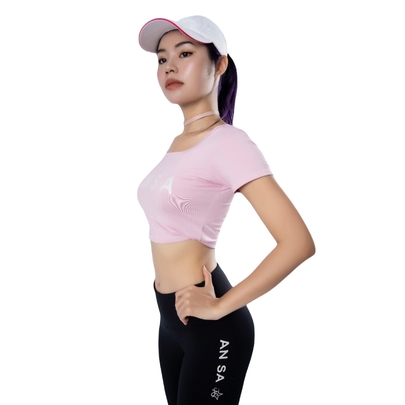 BỘ TẬP THỂ THAO NỮ QUẦN DÀI ÁO CROPTOP CÓ TAY DD304 MÀU TÍM