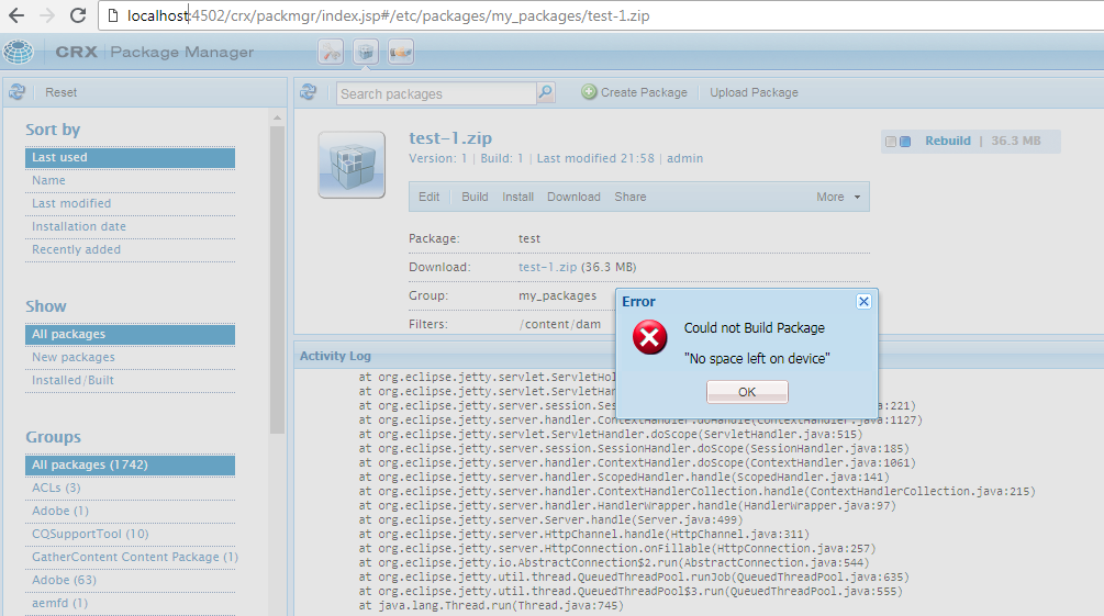 Resolving the issues while migrating the packages between Adobe