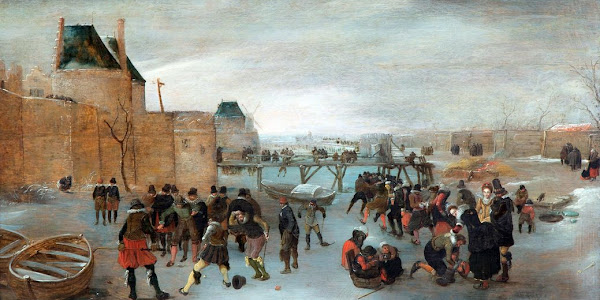 A Winter Landscape With Joyful Activities On The Ice Near A Citywall (c. 1610)
