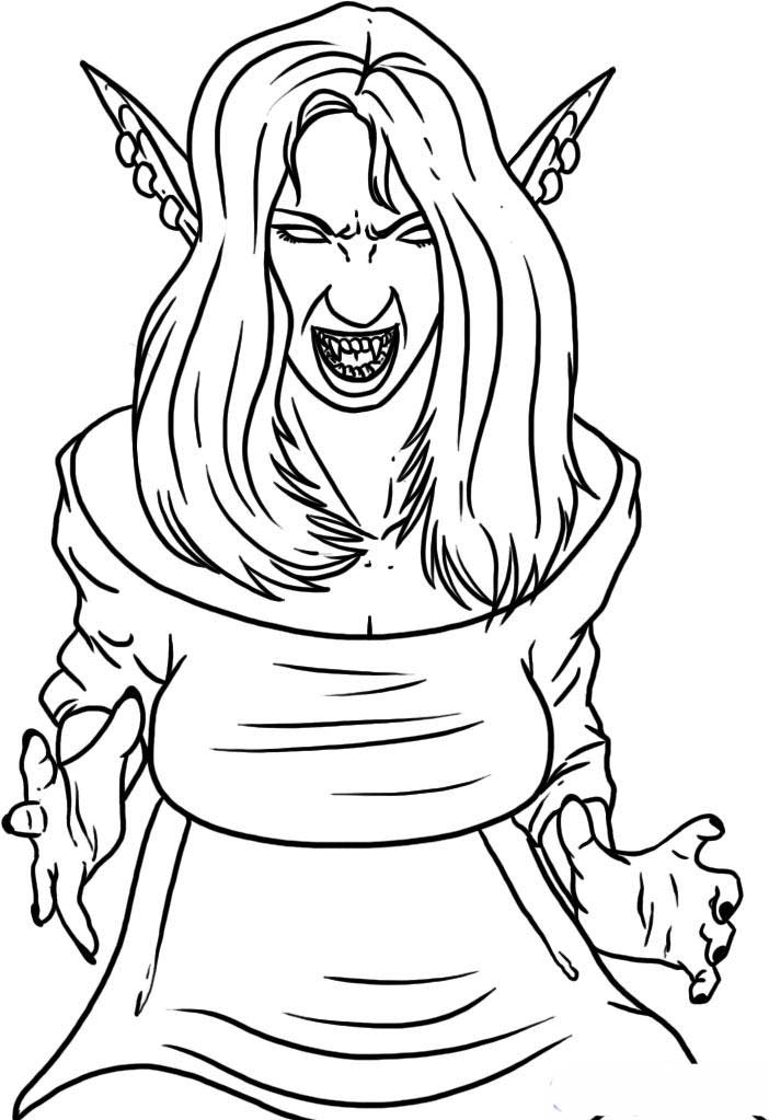 Vampire Girl Coloring Pages To Printable | Cartoon ...