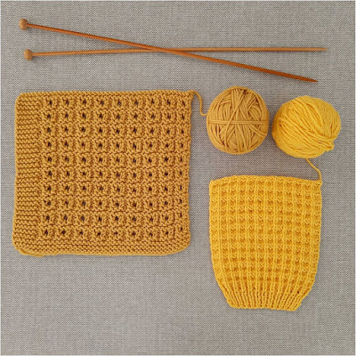 Reversible Knitting Stitches – Lace Squares and Waffle Stitch, Photo: Anna Ravenscroft, www.kikuknits.com