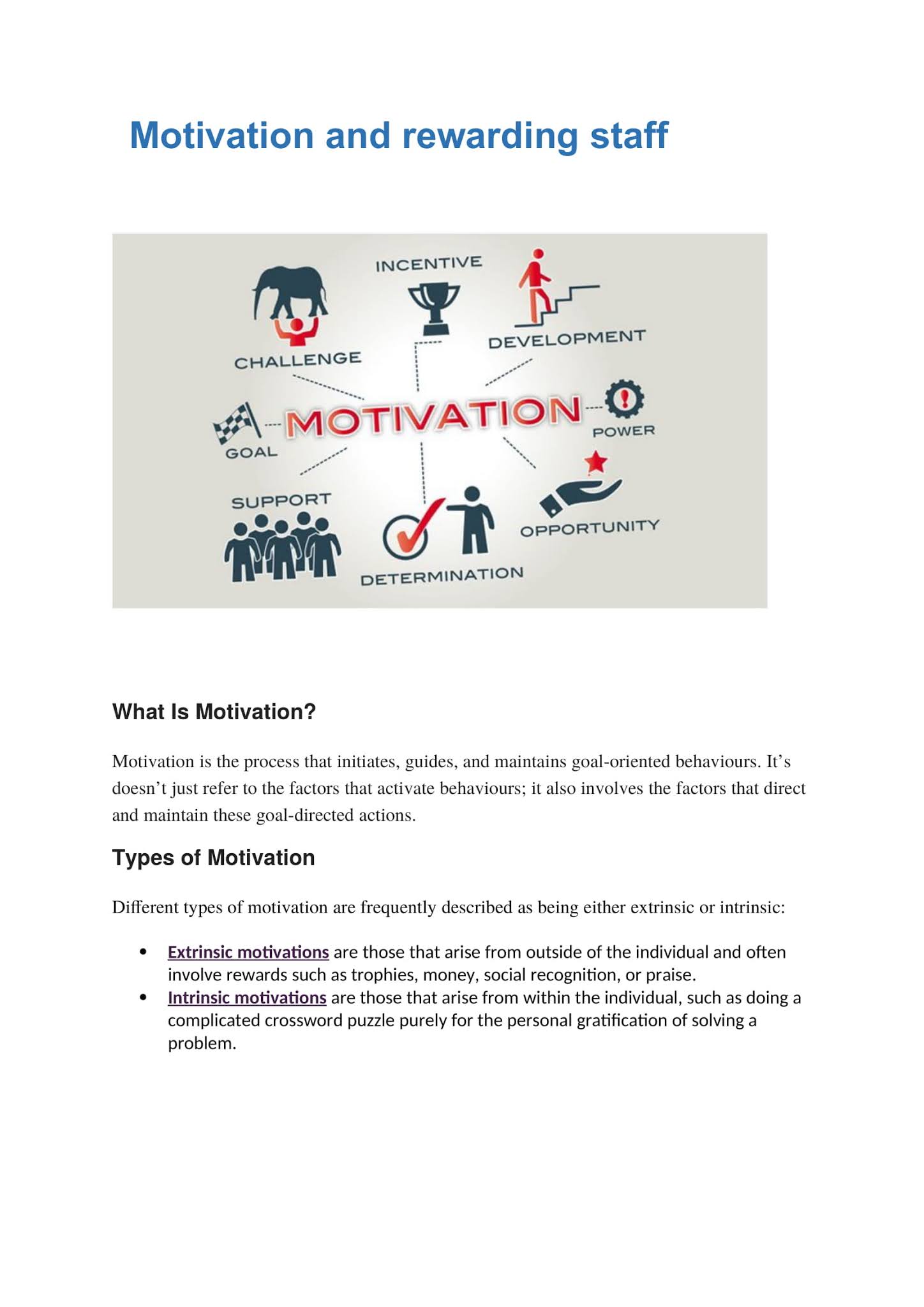 motivation staff case study