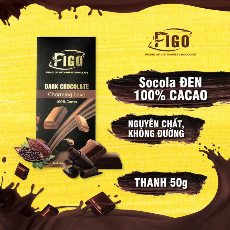 Dark Chocolate 100% Không Đường FIGO 50g