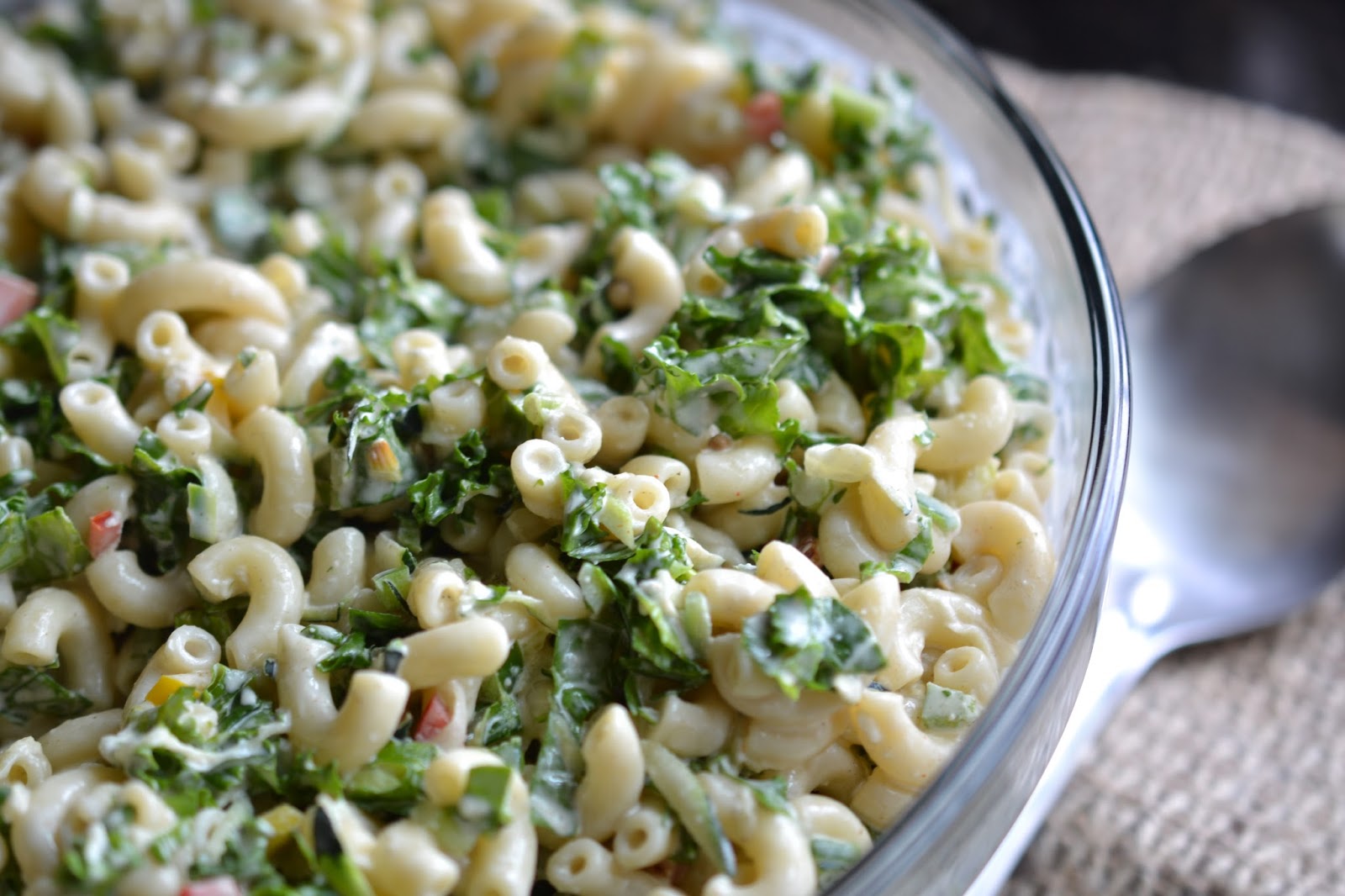 Greedy Girl kale and zucchini macaroni salad