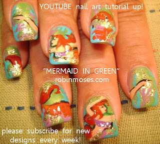 "june bride wedding daisy nail art" "mermaid nail art design" mermaid in green "stained glass flower nail art" designs up for monday!