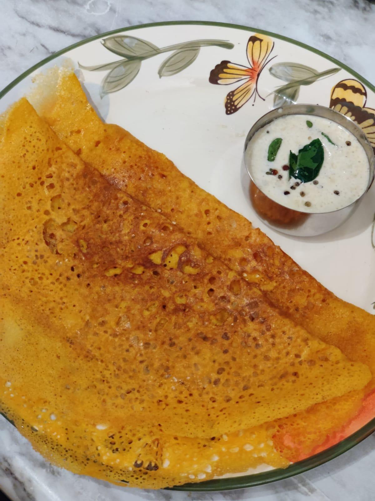 SpicyCardamom Little Millet Carrot Dosa