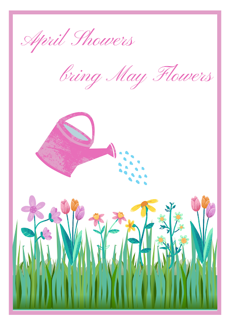 April Showers Bring May Flowers wall art decor - free printable ...