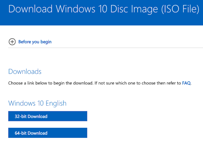 Scarica Windows 10 ISO macOS
