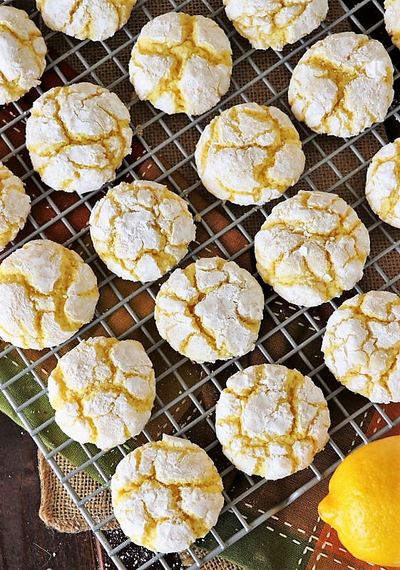 Lemon Crinkle Cake Mix Cookies The Kitchen is My Playground