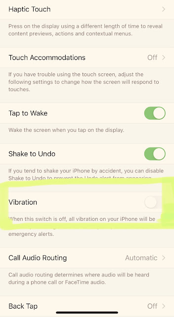 كيفية تشغيل و تعطيل الاهتزاز Vibration على الأيفون للشاشة و المكالمات