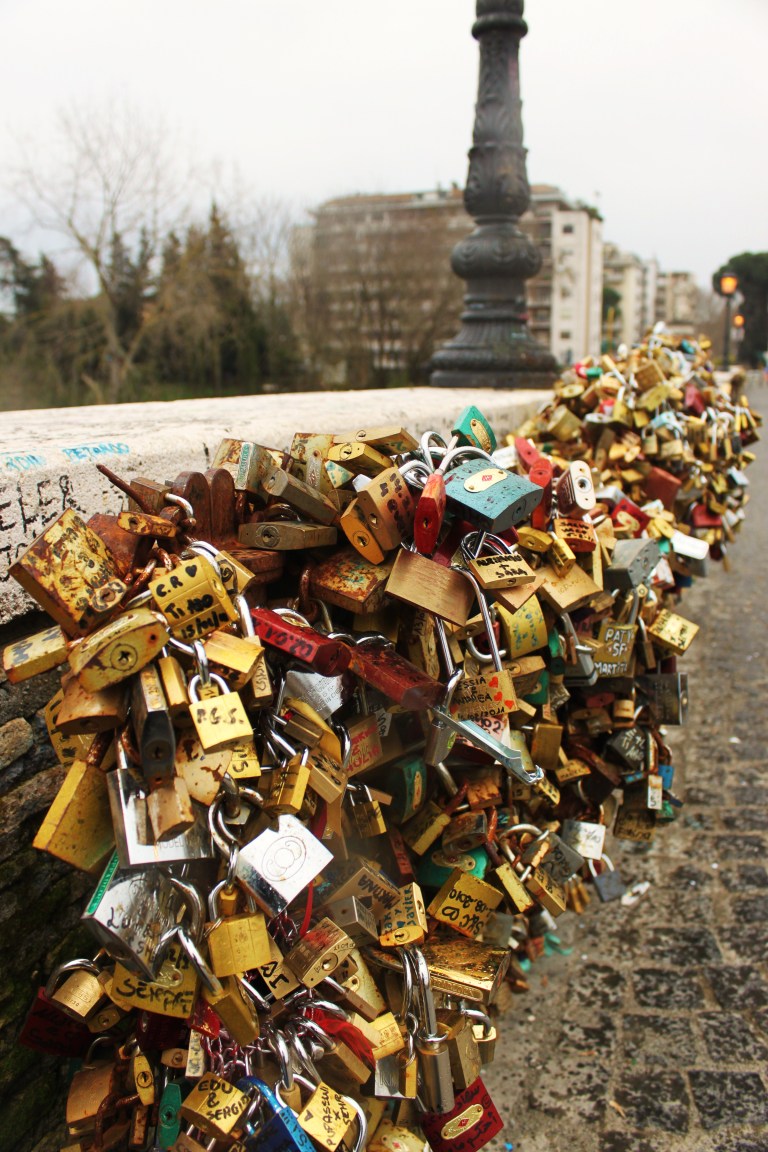 Rome the Second Time Love Locks on Ponte Milvio a Rome tradition