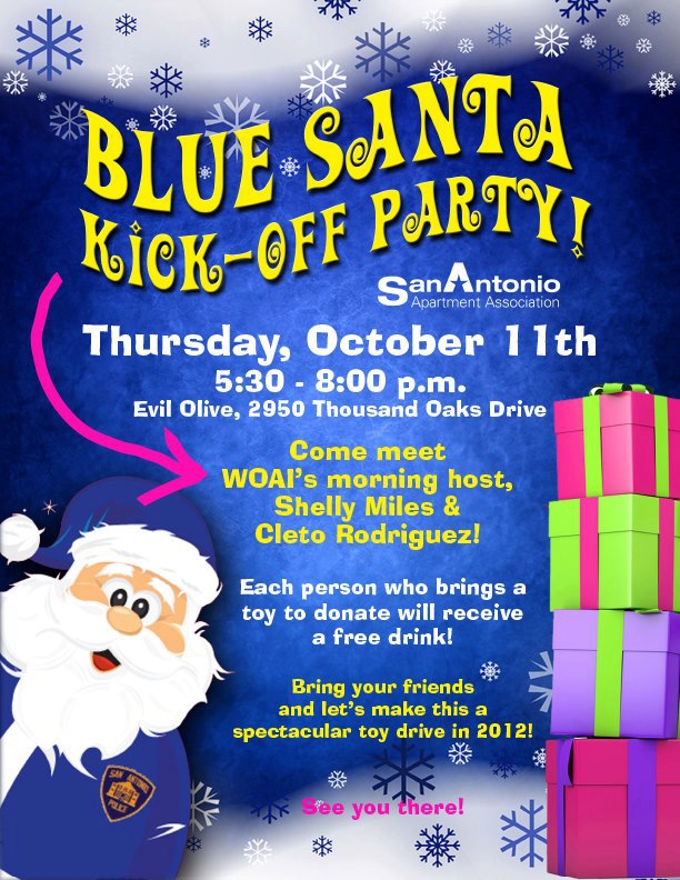San Antonio Rocks Blue Santa KickOff Party at The Evil Olive