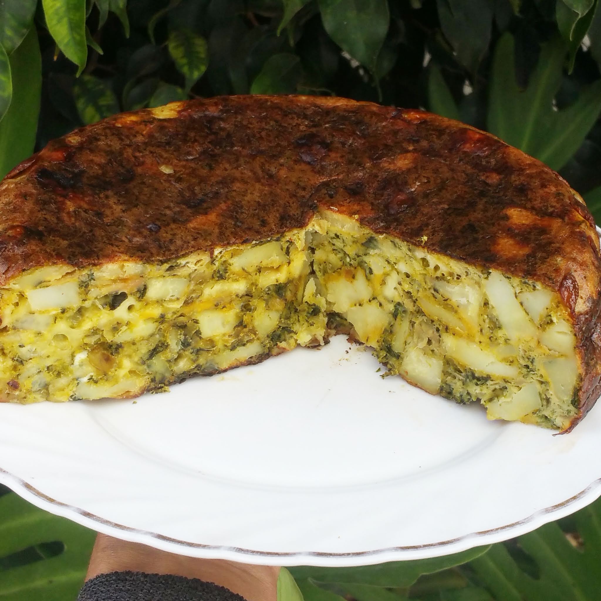 Luzmary y sus recetas caseras TORTILLA DE PAPAS CON ESPINACAS Y QUESO ( GM E )