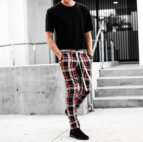calça flanela xadrez masculina