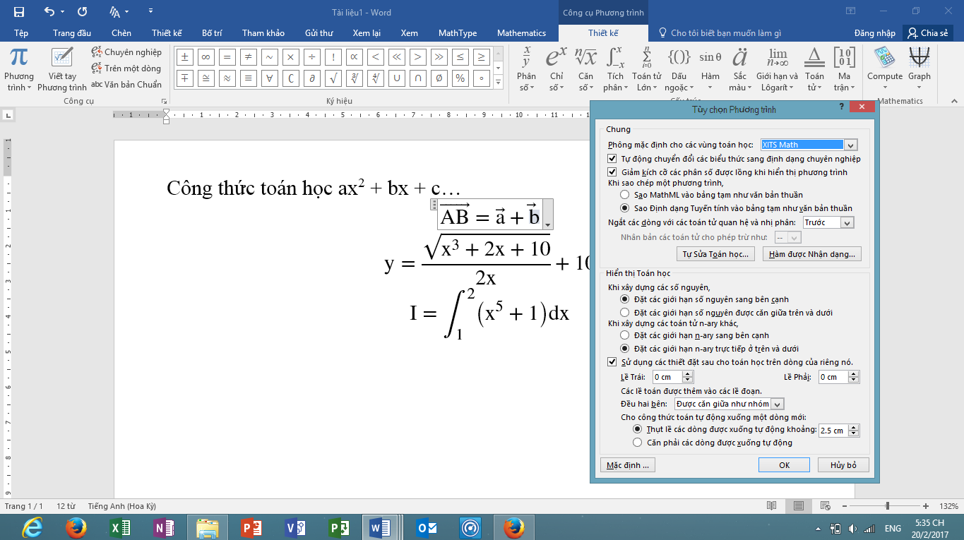 Cách Thay đổi font chữ trong equation Hiệu quả và nhanh chóng