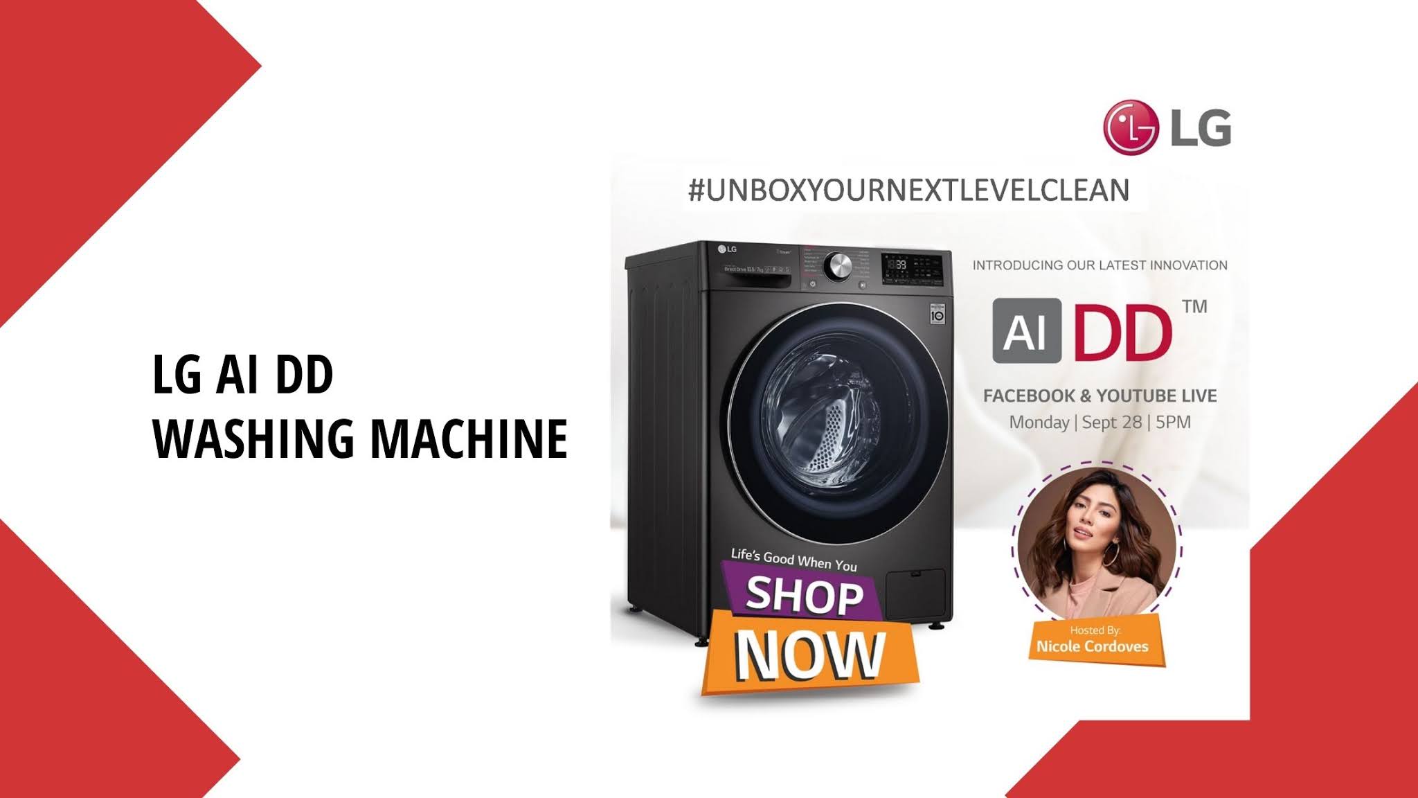 UnboxYourNextLevelClean with LG’s AI DD Washing Machine Snapped and