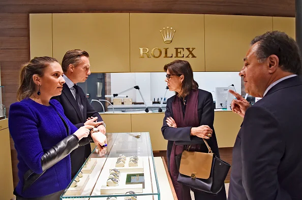 Princess Caroline of Hanover visits the Gassan Diamonds factory with CEO of the Gassan Diamont 