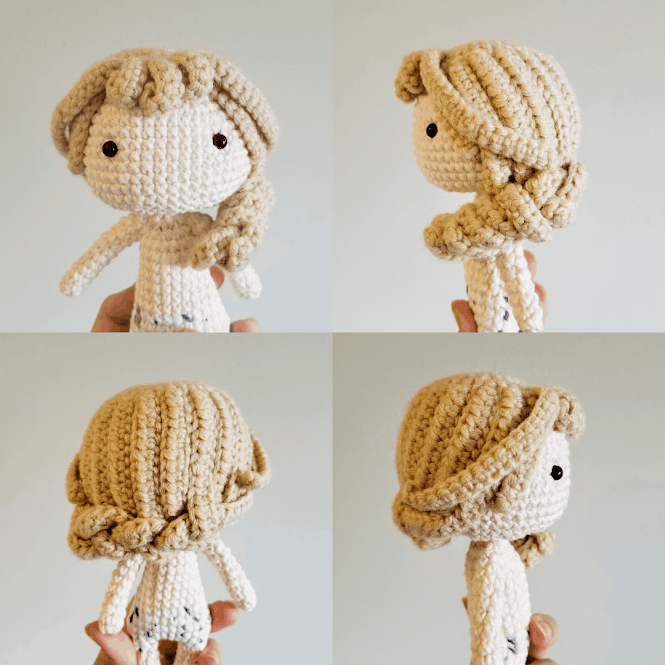 Amigurumi Doll Hair Free Tutorial Crochet Pattern Long Side Braid