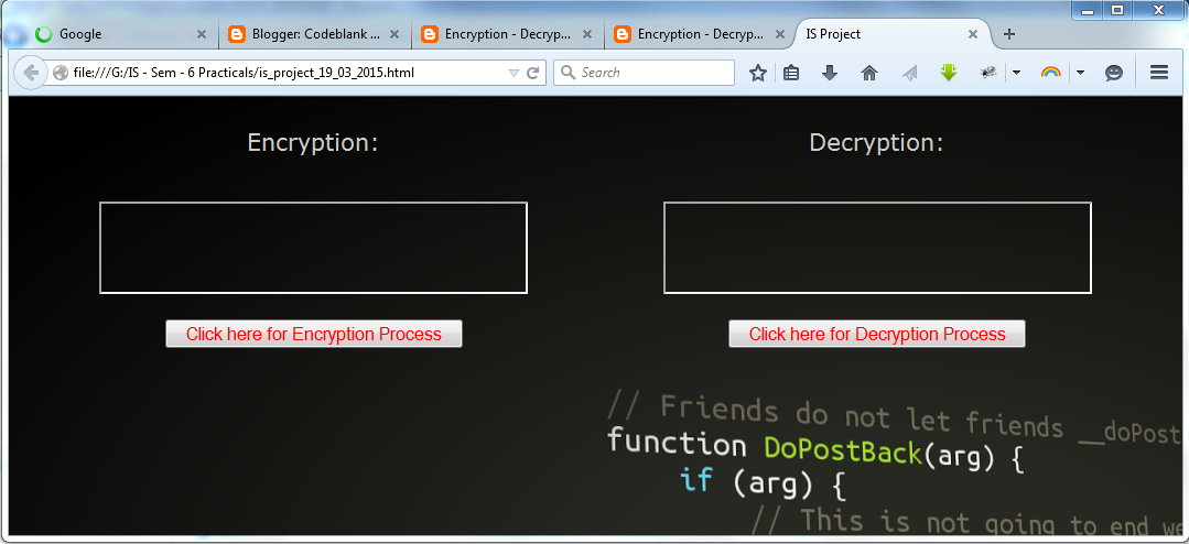 Jaydip Trivedi: Caesar Cipher program in JavaScript with slight ...