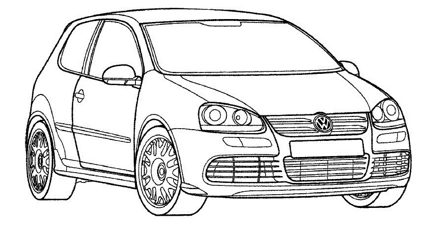Volkswagen Golf Coloring Page Sketch Coloring Page | Images and Photos ...