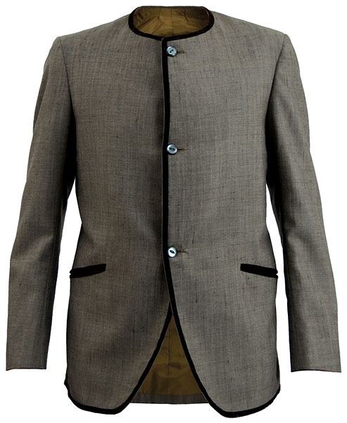 Men's Suits & Tailoring Mod Beatles Collarless Suit 3 Button Suit Slim ...