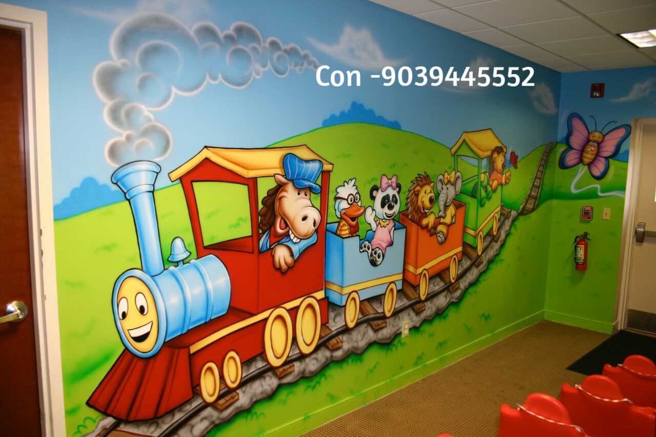 Playschool Wall Painting,Nursery School Wall Painting Artist,School