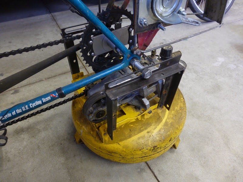 BicyclePowered Air Compressor Greens and Machines