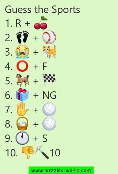 Guess The Sports Emoji Quiz Puzzles World