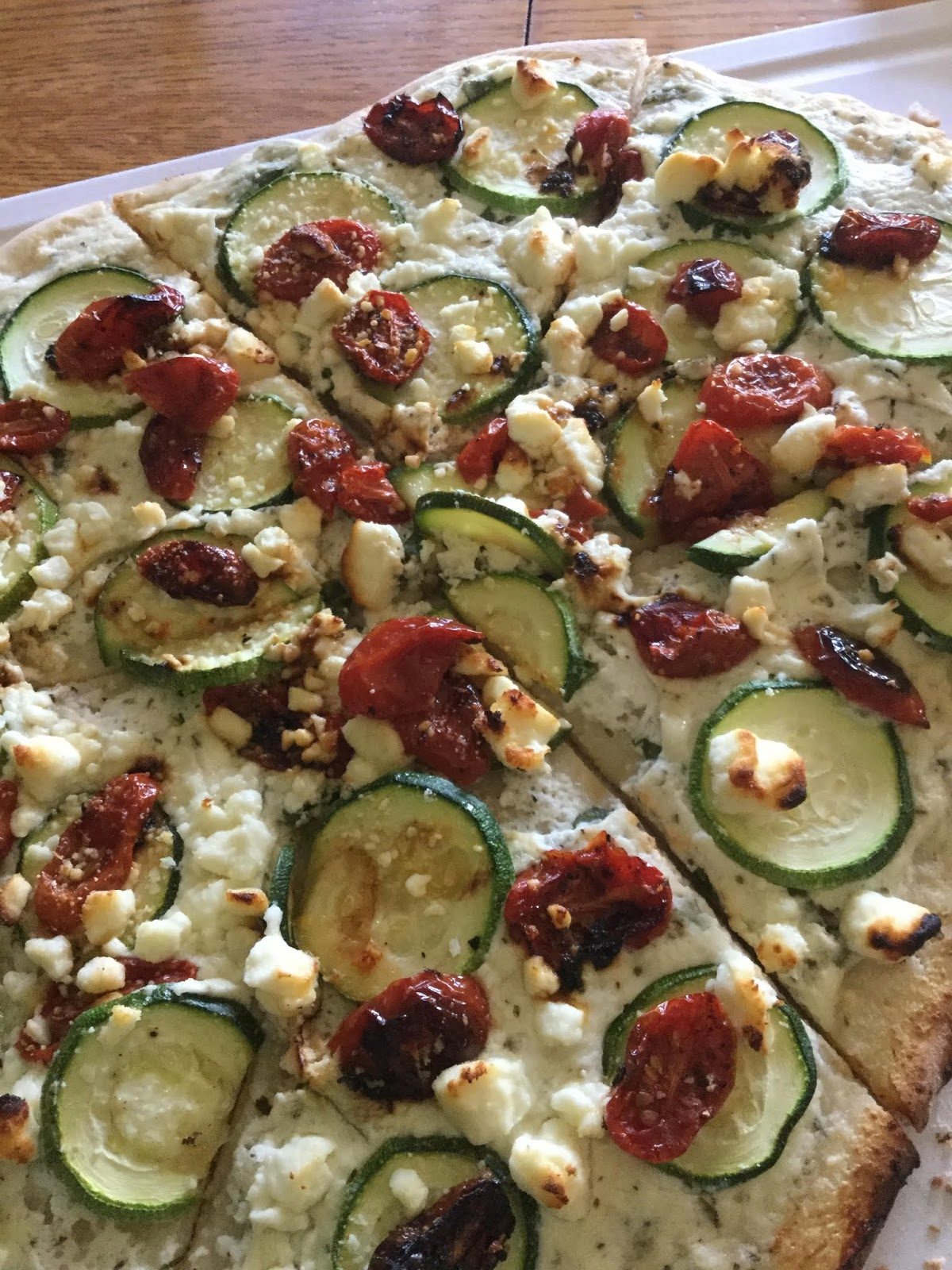 Bear Country Kitchen Zucchini & Herbed Ricotta Flatbread Pizza