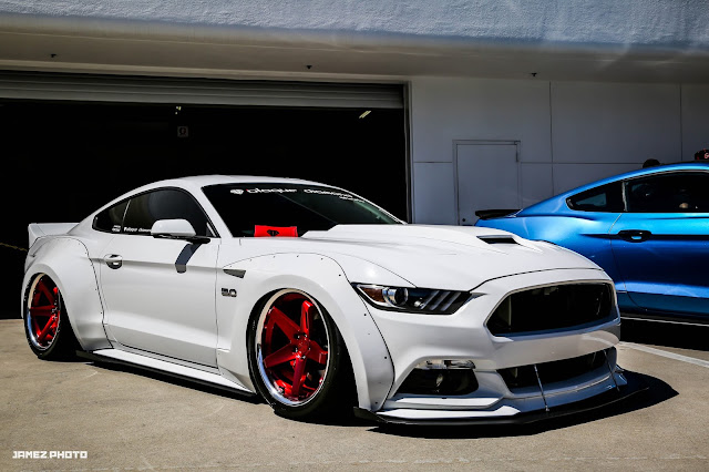 2015 Ford Mustang GT With 20 Inch BD-21’s in Brushed Red - Blaque Diamond Wheels