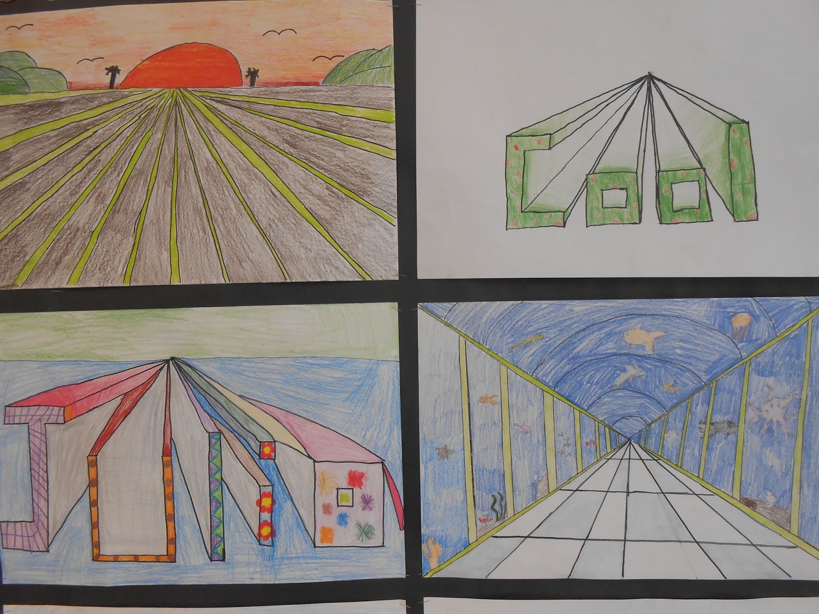 Tesago Art at Shenendehowa C.S.D. 5th Grade Perspective Drawing