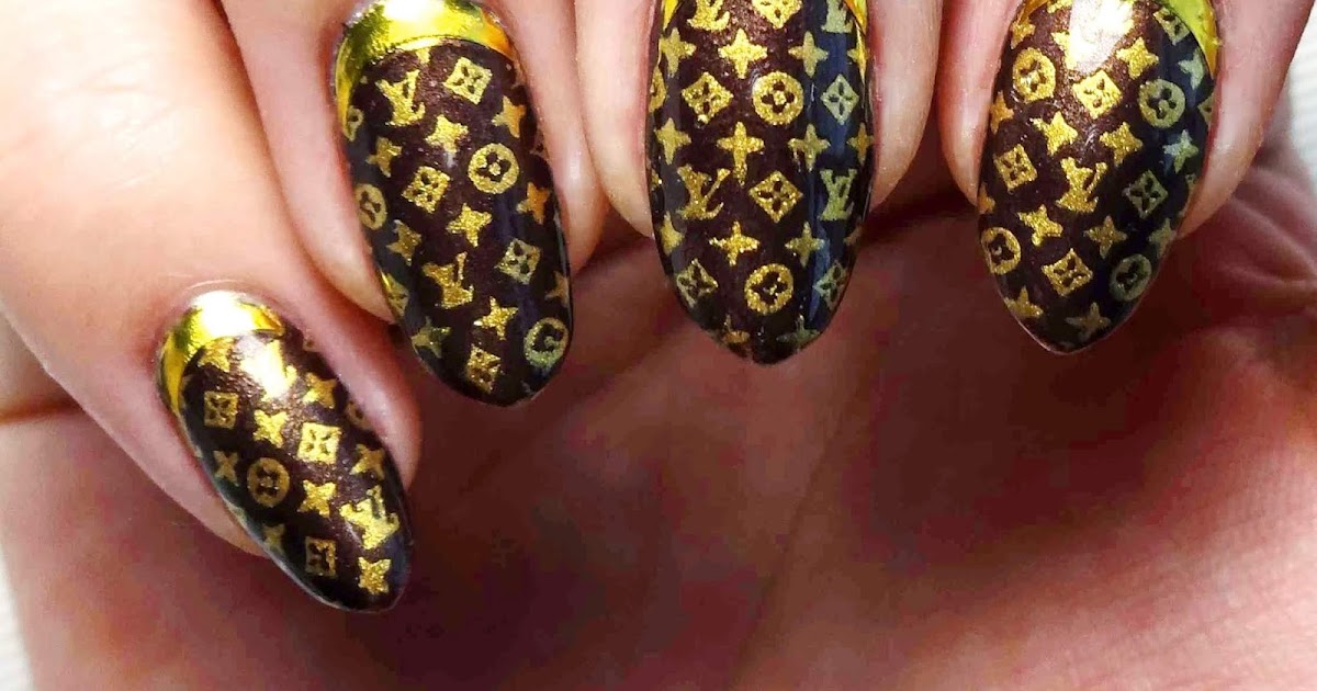 brown louis vuitton nails