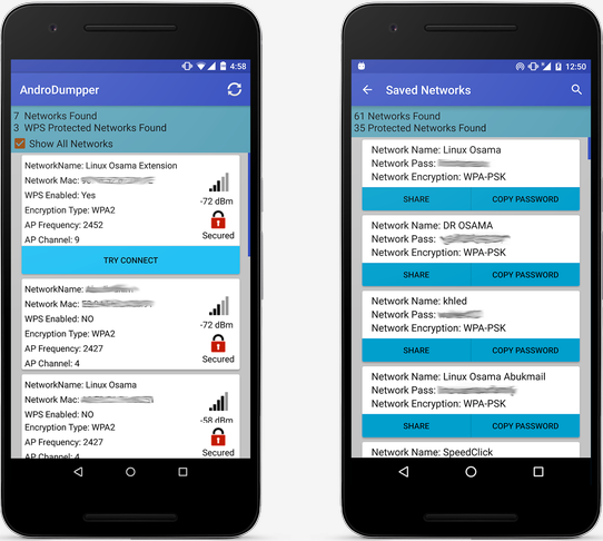  تطبيق اختراق شبكات WIFI يعمل على جميع انظمة الأندرويد بدون روت AndroDumpper (WPS Connect)