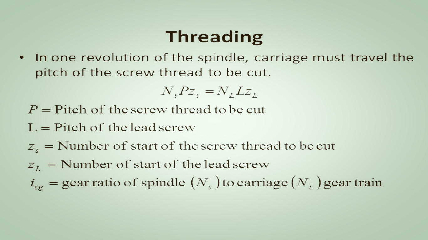 GATE FORMULA MECHANICAL Lathe & Shaper Formulas