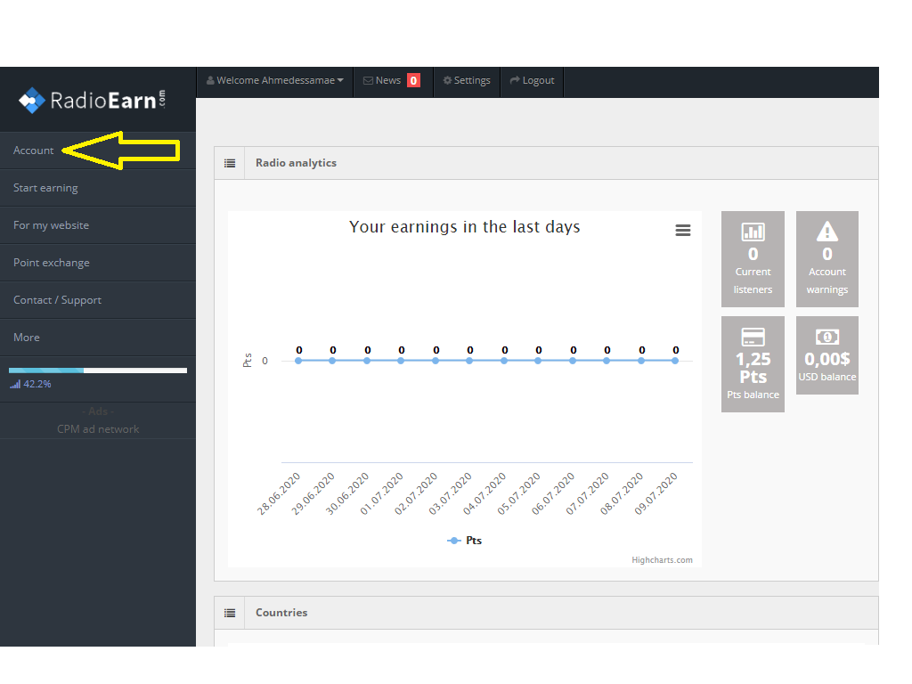 شرح موقع Radio earn