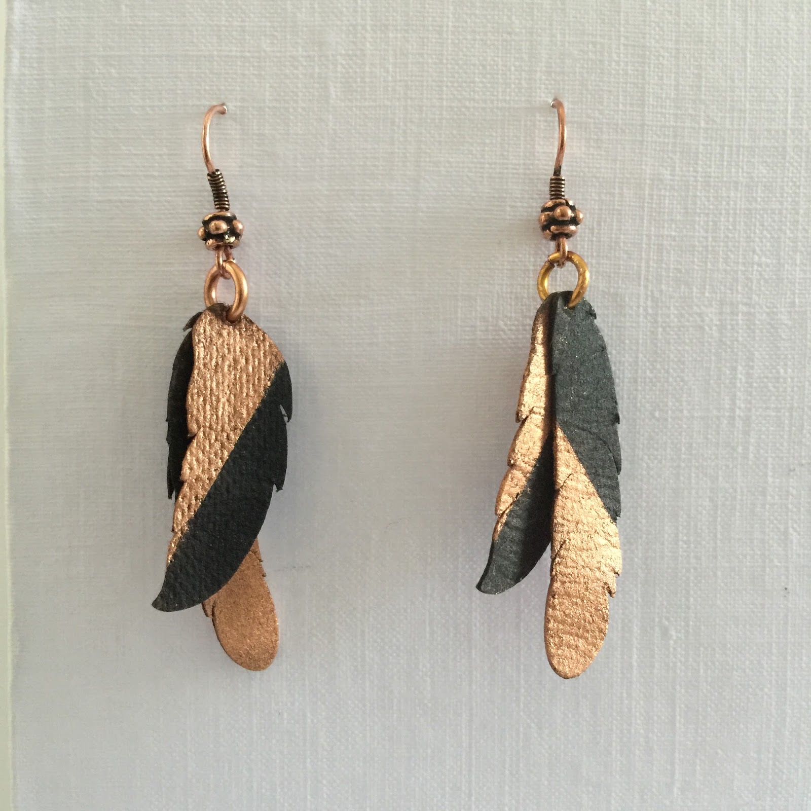 Silhouette UK Faux Leather Feather Earrings