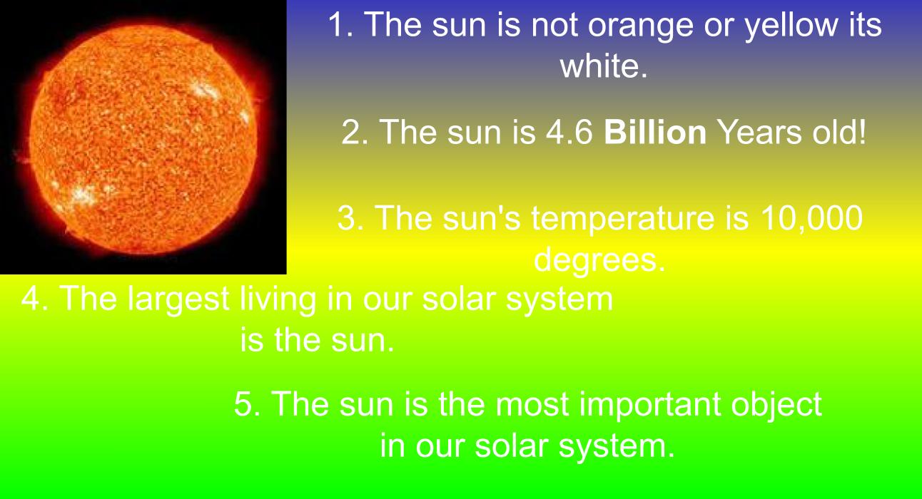 Khiel@Hornby High School : 5 facts about the Sun.