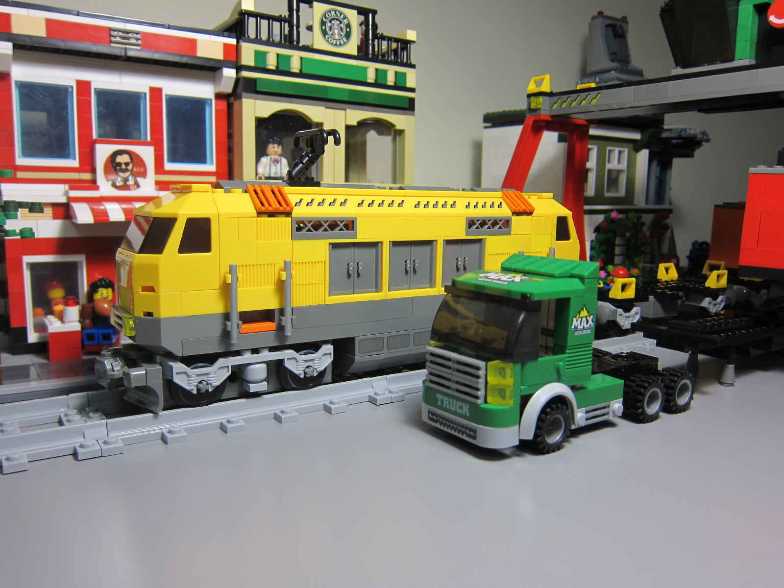 lego yellow cargo train