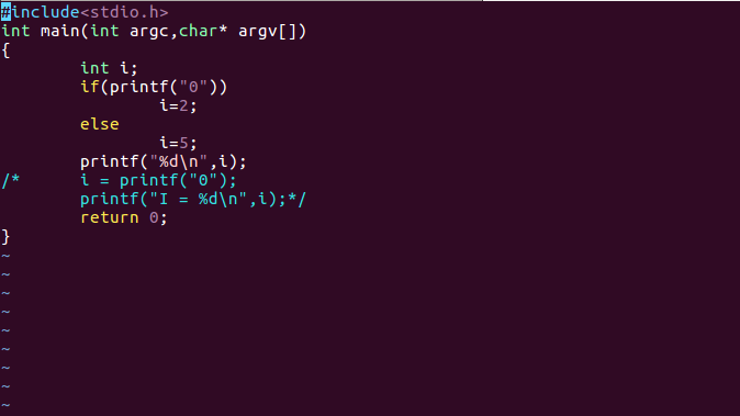 Printf() in if-else statement