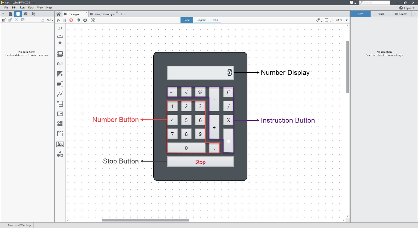 Reconfigurable Story LabVIEW NXG Simple Classic Calculator