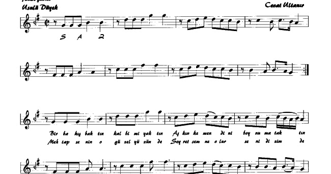 Bagdat Yolu Notalar Sozleri