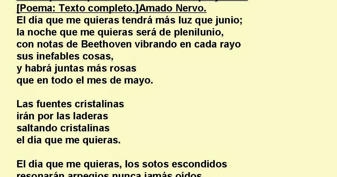 TANGODEVERDAD EL DÍA QUE ME QUIERAS, AMADO NERVO