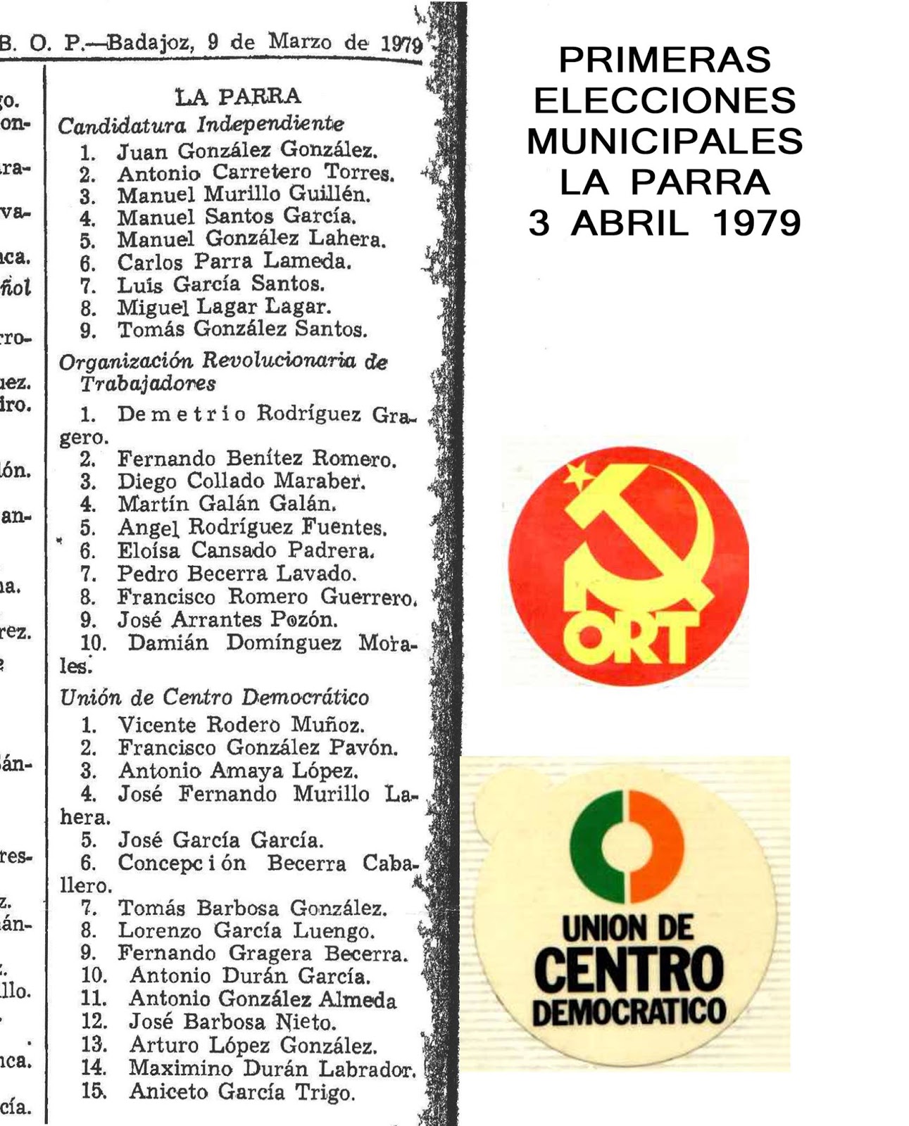Historia de La Parra Elecciones Municipales 1979