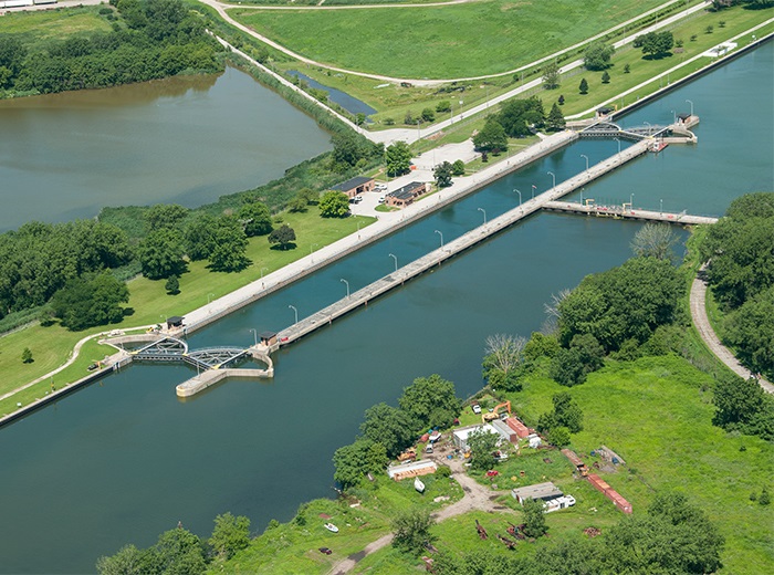 Industrial History 1965 T. J. O'Brien Lock and Dam on the Little