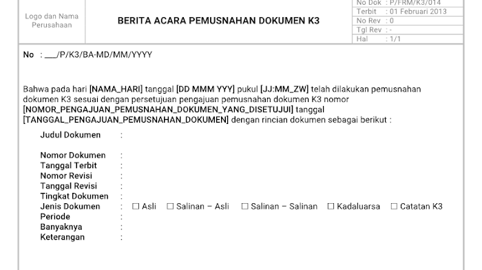 Berita acara pemusnahan barang