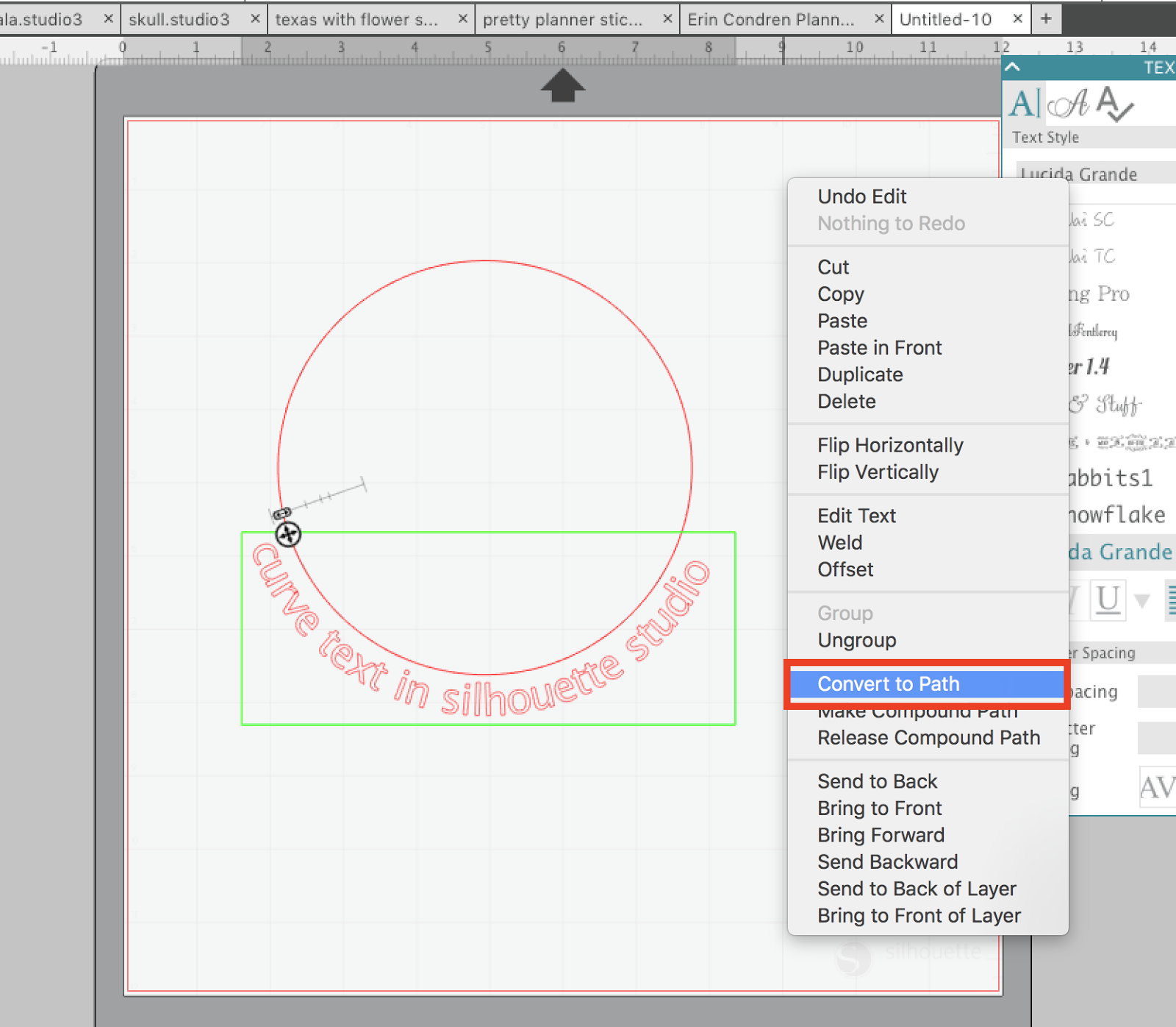 How To Make Text Curve In Silhouette Studio V4 3 Step Tutorial How To Make Text Curve In Silhouette Studio V4 3 Step Tutorial
