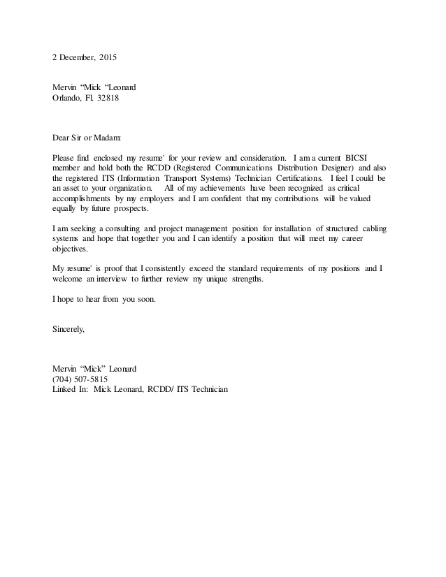 Cover Letter Please Find Attached Resume Sample Letter