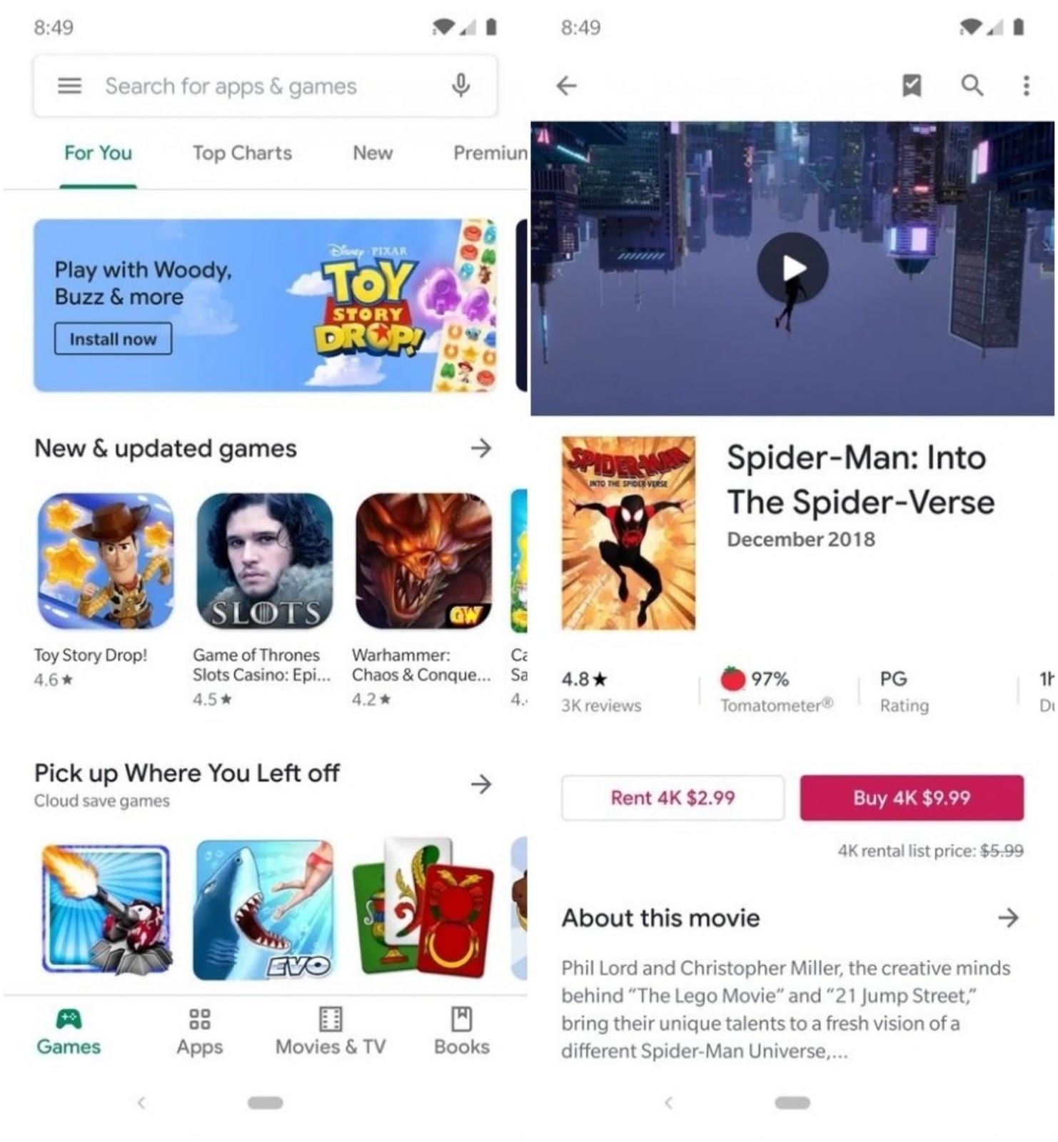 Google’s New Material Play Store UI Update Brings Navigation Bar To Bottom